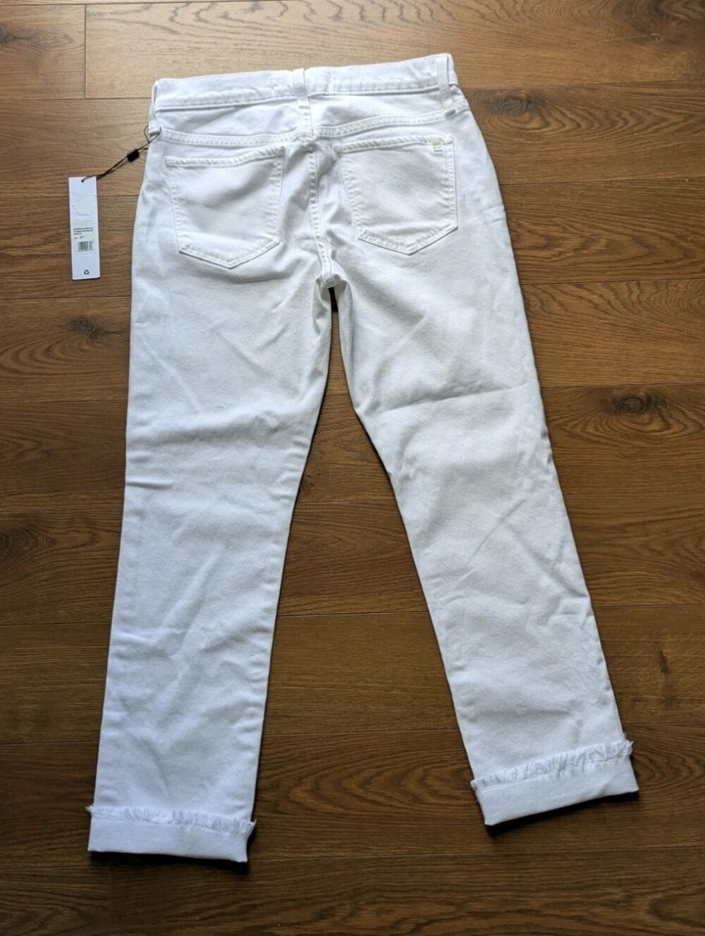 Joe's Jeans The Lara Mid Rise Frayed Ankle Maternity Jeans White 27 NWT *W/FLAW - Picture 3 of 11